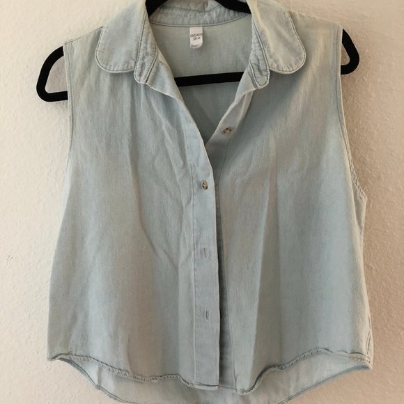 Denim Sleeveless Crop by American Apparel - Picture 1 of 1